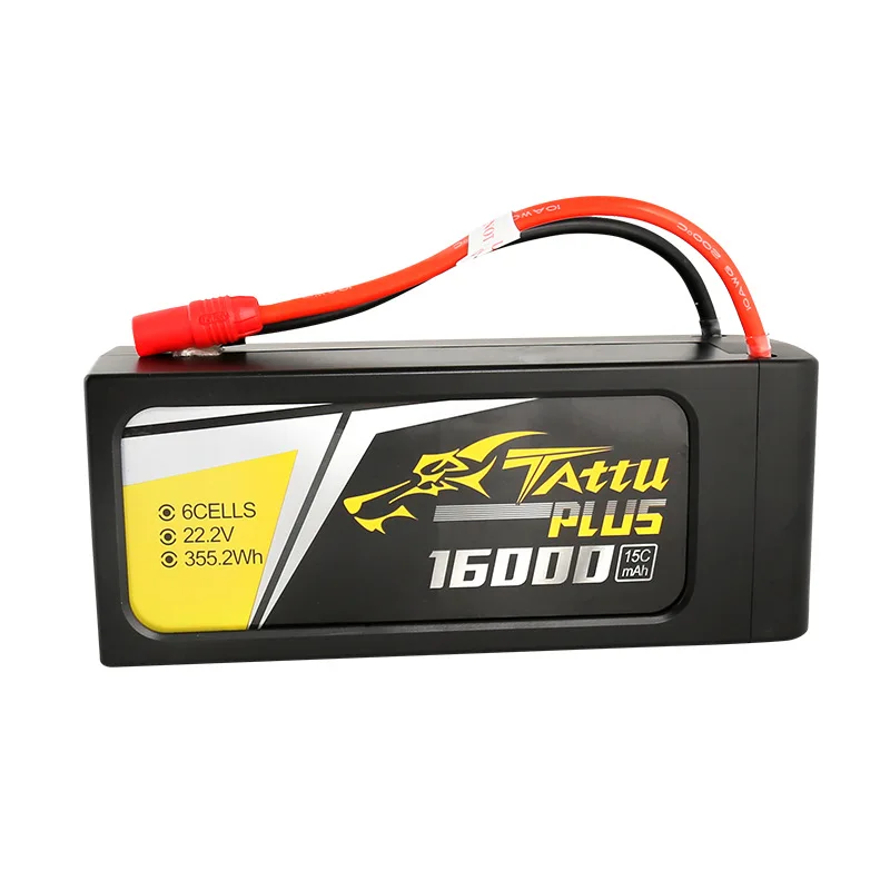 

Интеллектуальная литий-полимерная батарея TATTU PLUS 16000 мАч 22,2 в 6S 15C с большой нагрузкой, перезаряжаемая литиевая батарея для сельскохозяйственного дрона