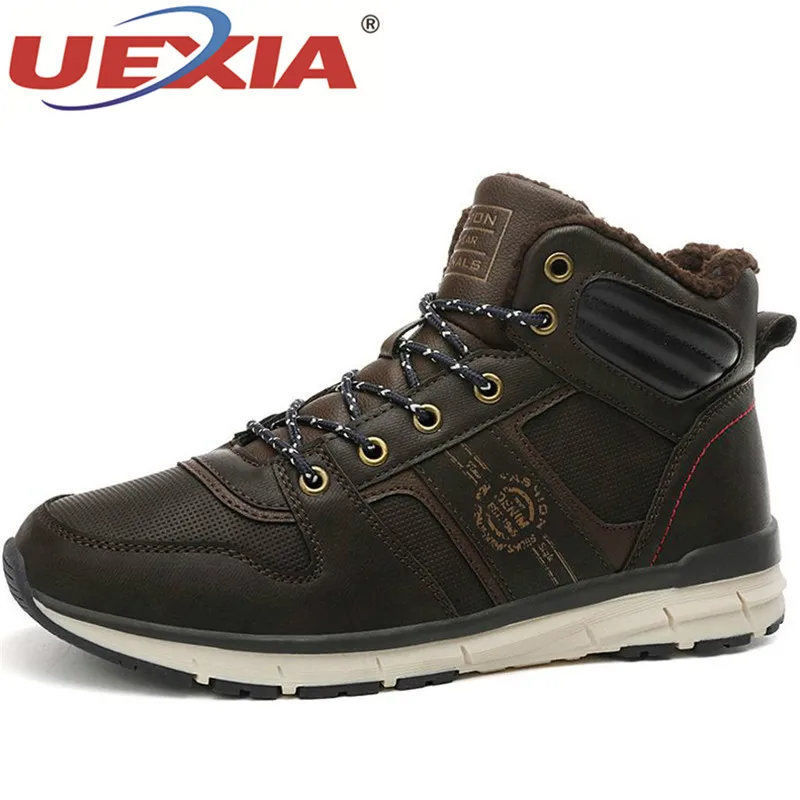 Мужские уличные спортивные удобные ботинки UEXIA зимние меховые теплые кроссовки