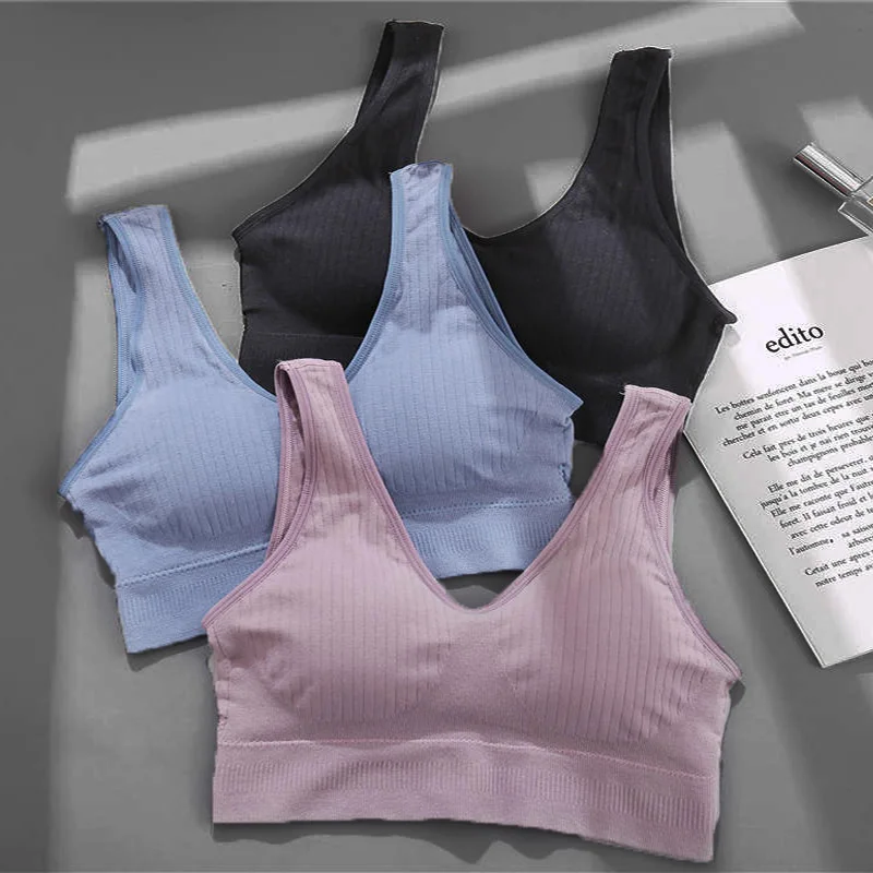 

Sexy Crop Top Women's Tank Crop Tops Bralette Strappy Underwear Street Wire Free Top mujer Vest Cropped Tee Camisole