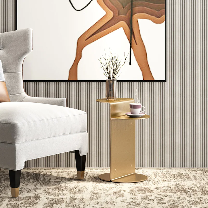 

zq Light Luxury Sofa Side Table Household Small Apartment Modern Minimalist Metal Nordic Portable Corner Table