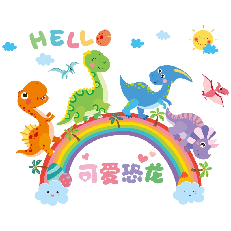 

4 Kinds Cartoon Wall Stickers for Kids Room Nursery Wall Decoration Dinosaur Car Balloon Animals Room Decoration Home Decals