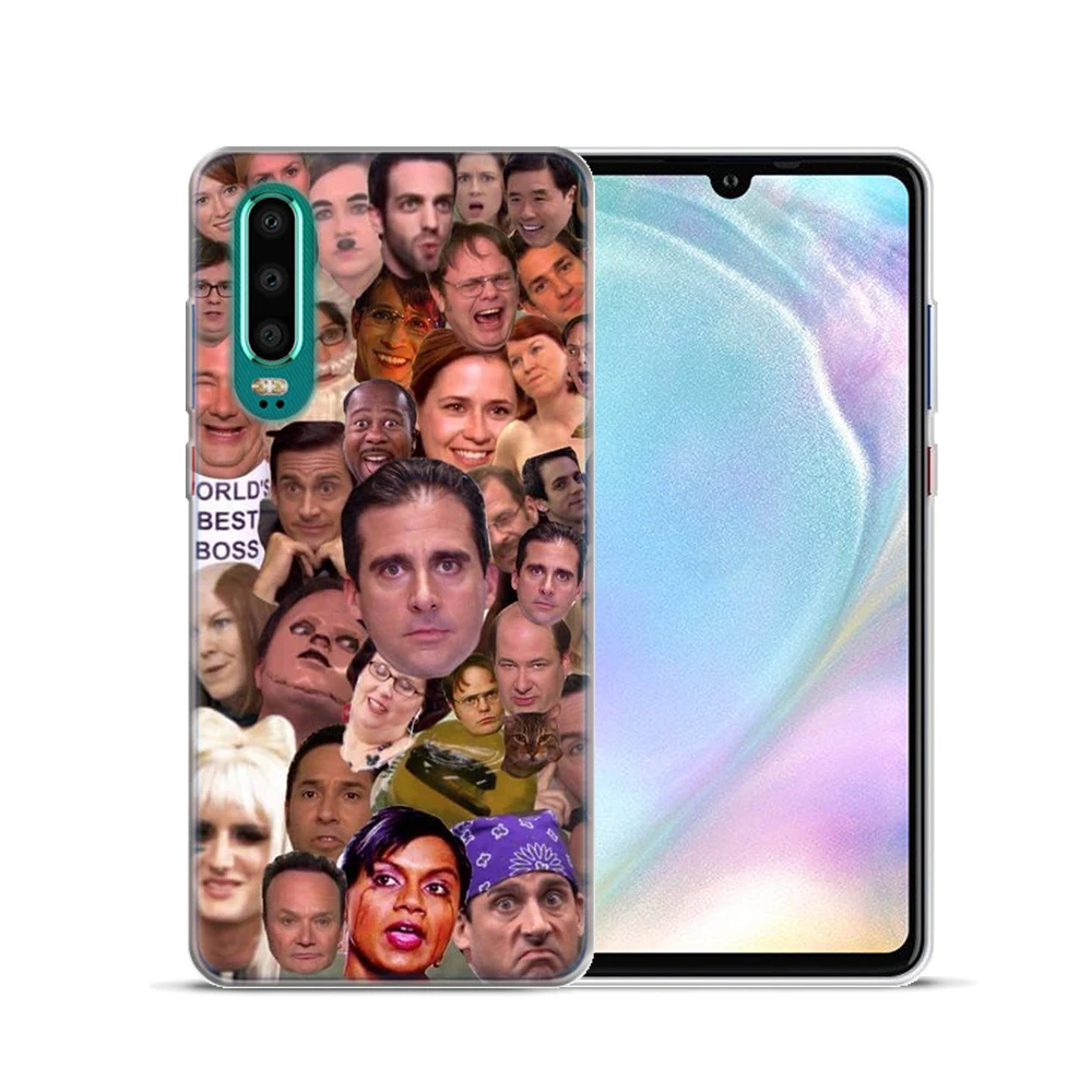 Лица Майкла Скотта офис мягкая термополиуретановая крышка-чехол для huawei P30 Lite Pro