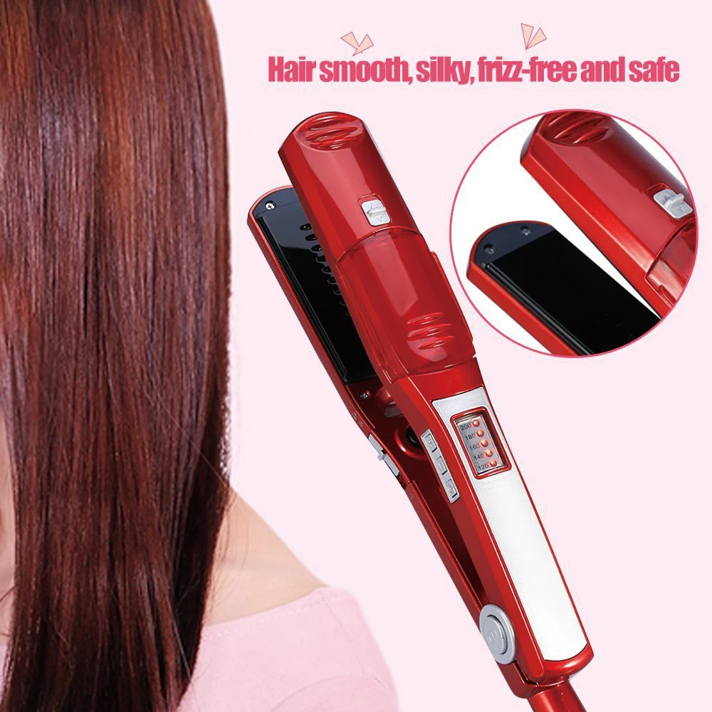

Professional Steam Hair Straightener Ceramic Vapor Infrared Heating Flat Iron Steam Hair Straightening Iron