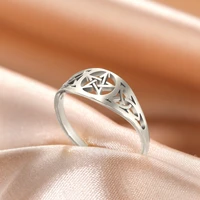 cooltime irish knot celtics star ring for women supernatural pentagram wicca amulet couple rings stainless steel jewelry gifts