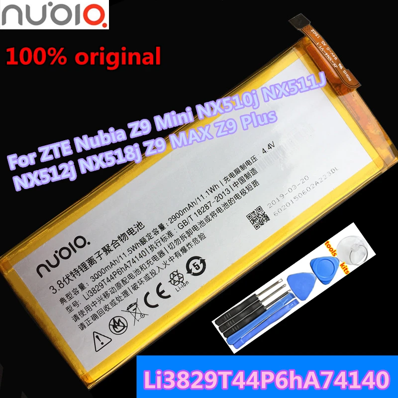 100% Новый оригинальный 3000mAh Li3829T44P6hA74140 для ZTE Nubia Z9 Mini NX510j NX511J NX512j NX518j Z9 MAX Z9 Plus аккумулятор