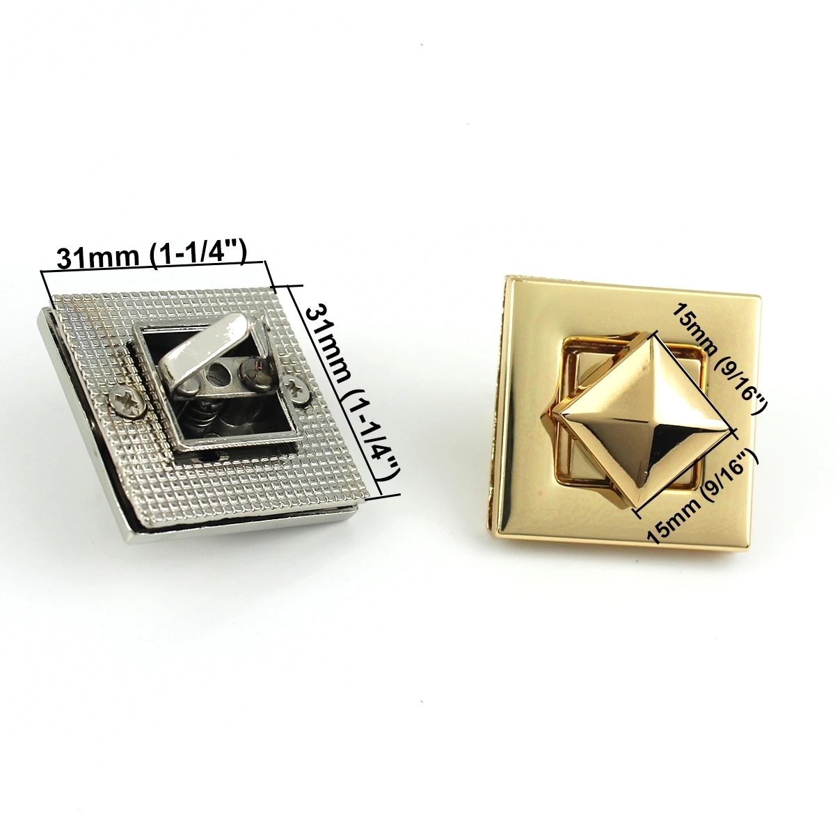 1x металлическая квадратная Поворотная застежка кожаная женская сумка кошелек на