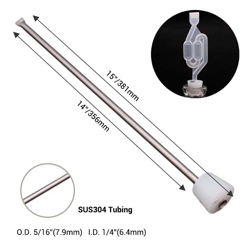 Carboy пробка из нержавеющей стали 15 дюймов 6# Силиконовая пробка для регулирования ферментации температуры домашнего пивоварения пива