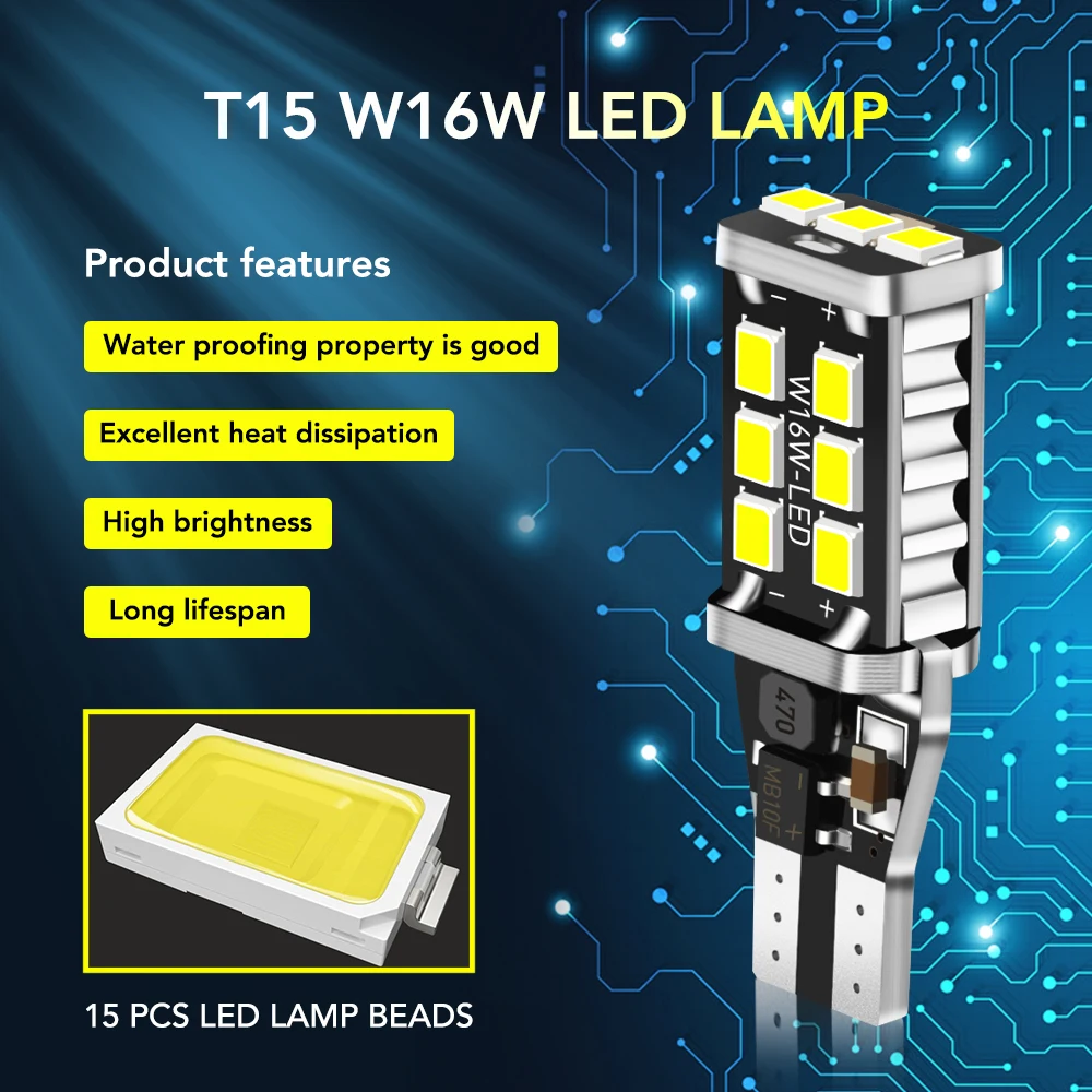 2 шт. Автомобильные светодиодные лампы Canbus T15 W16W для LAND ROVER Range Rover Sport LR3