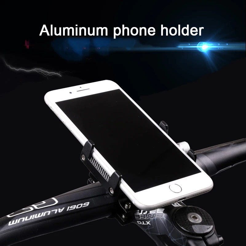 

Universal Aluminum Alloy Bike Bicycle Phone Holder Racks Motorcycle Handlebar Mount Non-Slip CellPhone Clip