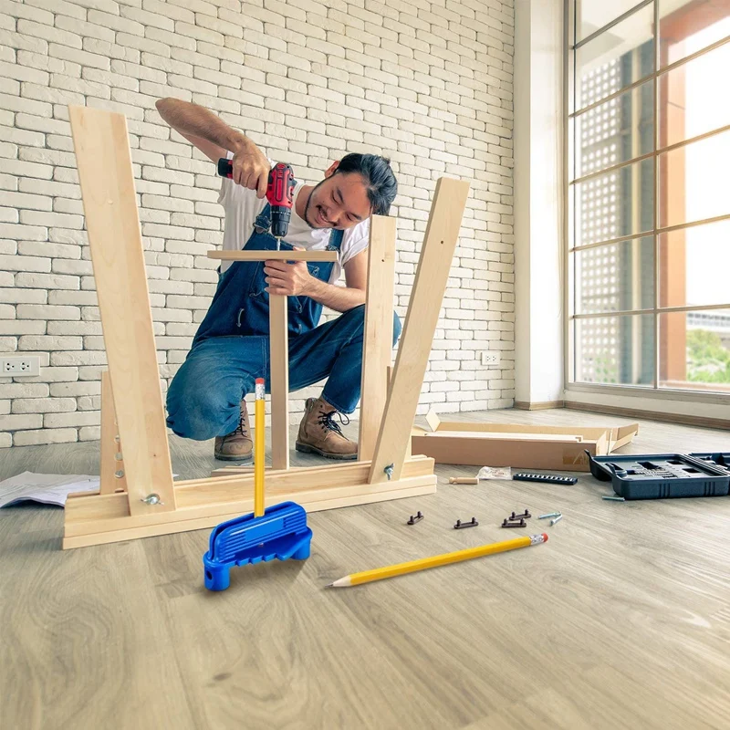 

4 Pieces Center Marking Gauge Center Scriber Woodworking Tool Wood Scribe Marking Gauge with 4 Pieces Wooden Pencils
