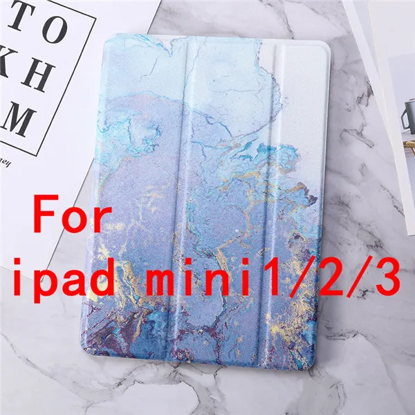 За счет складки, мягкая чехол для ipad Air 2 ipad 5 6 9,7 чехол с мраморным рисунком для ipad 234 ipad Mini 1 2 3 4 5 Redmi Pro 9,7 Pro 10,5 - Цвет: Blue