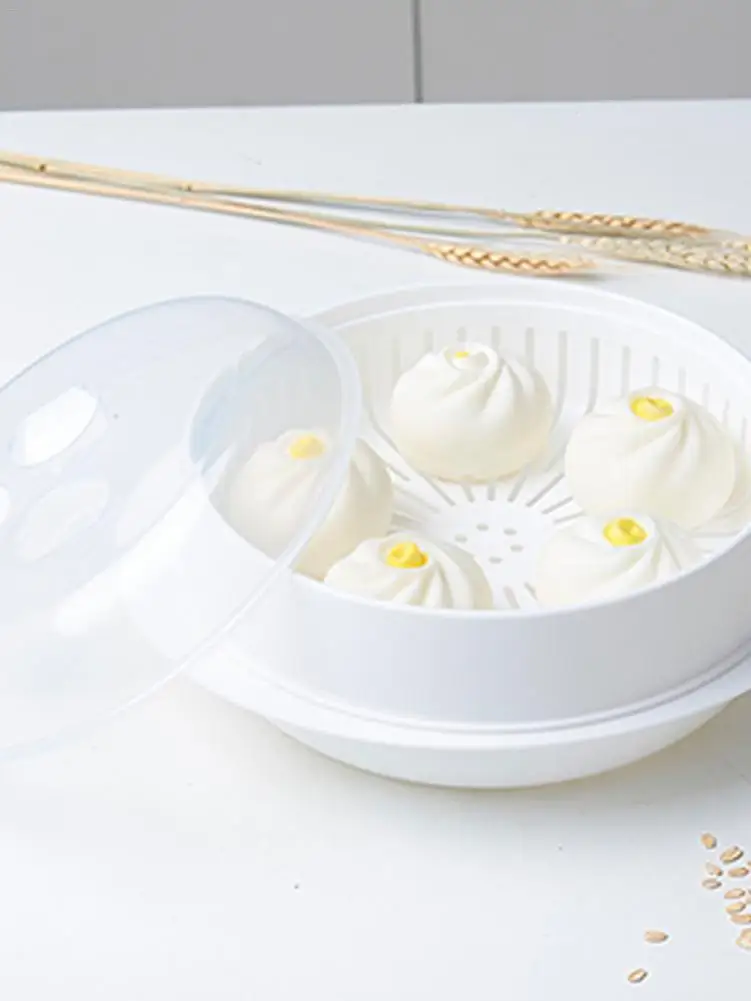 New Microwave Steamer with Fresh-keeping Cover Round environmental protection Oven Roaster Kitchen Tools Cooking | Дом и сад