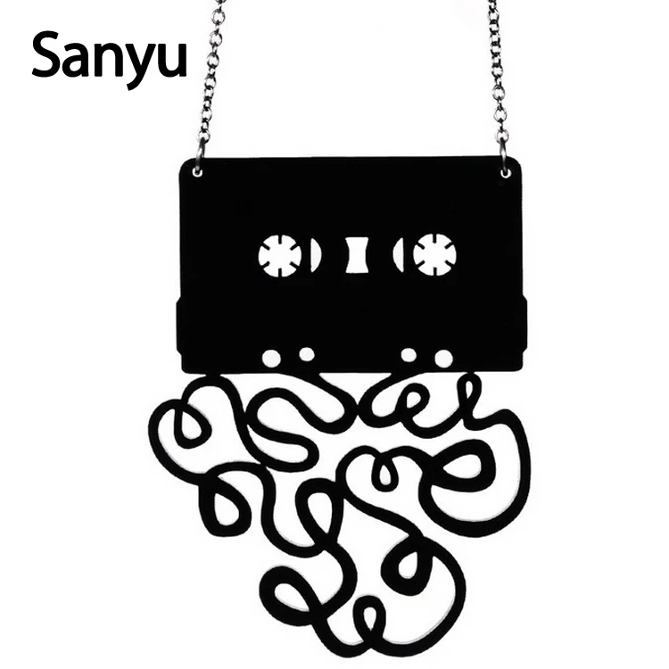 Ожерелье в стиле хип хоп с черной лентой акриловое ожерелье кулоном панк для