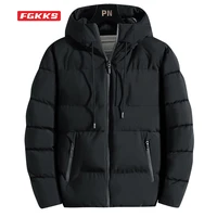 fgkks cotton padded jacket mens autumn and winter jackets 2021 new casual clothing plus size hooded thick warm parkas coat men
