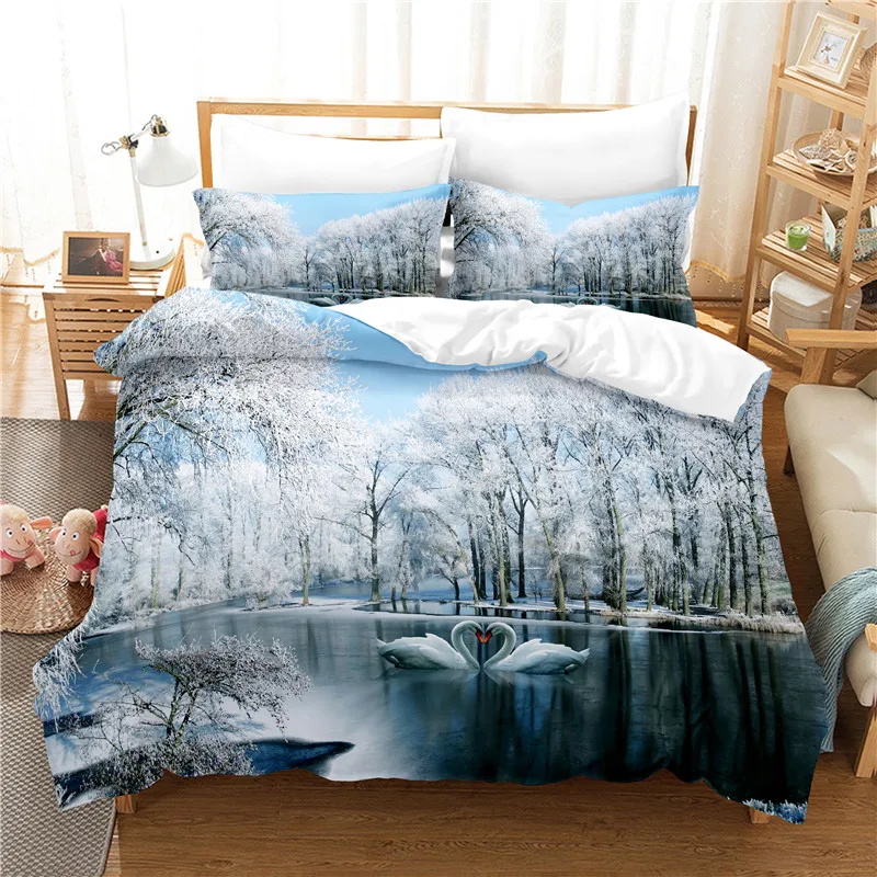 

Snow Tree Bedding Set For Bedroom Soft Bedspreads For Bed Home Comefortable Duvet Cover Quilt Cover And Pillowcase