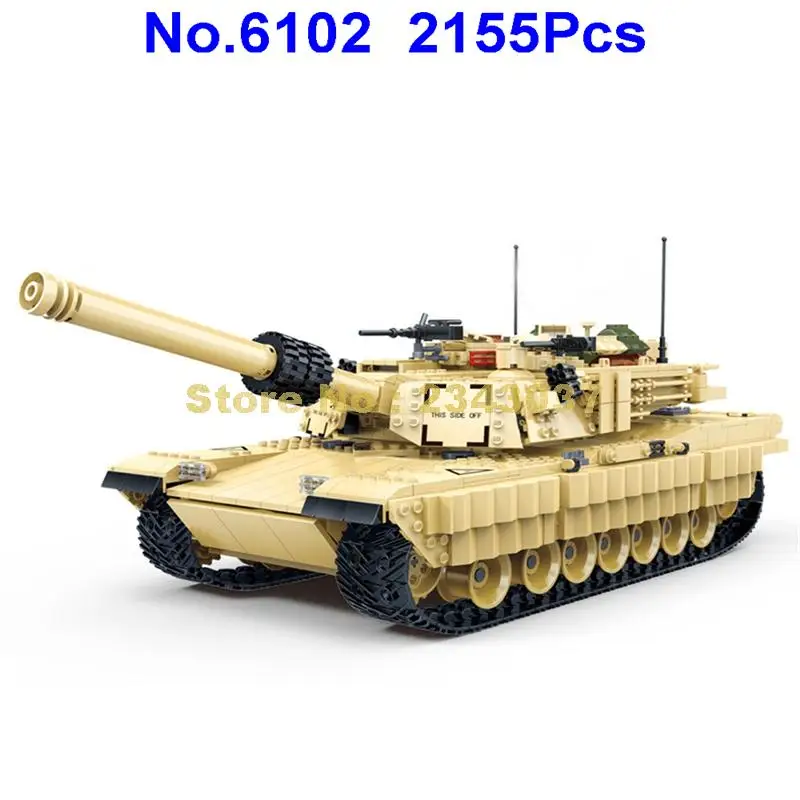 Gudi 6102 2155 шт. военный боевой танк M1a2 Ww2 солдаты Abrams армейская война строительные