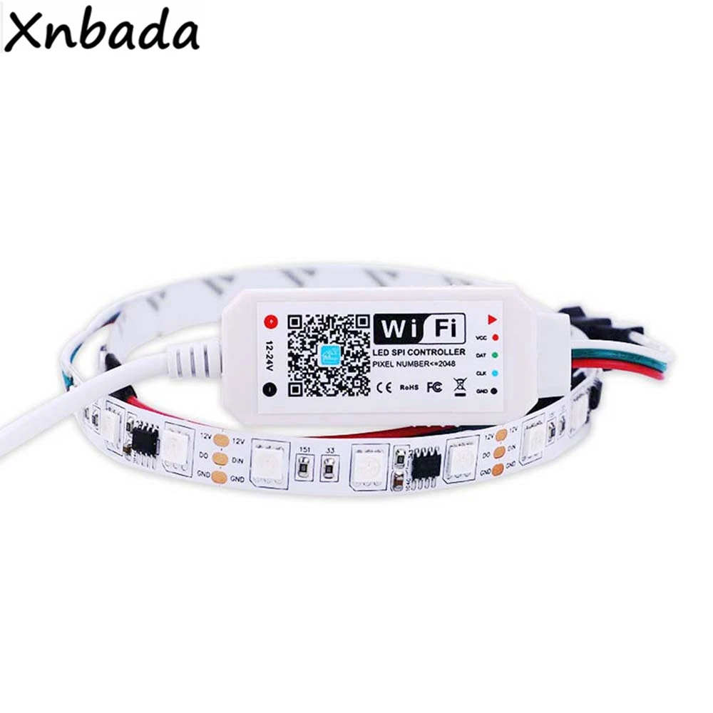 Мини wifi WS2811 WS2812B RGB Светодиодная лента светильник управление Лер Amazon Alexa/Google Phone умный голос IOS/Android приложение управление DC5-24V