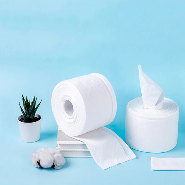 10.2cm Disposable Face Towel Non-Woven Facial Tissue Makeup Wipes Cotton Pads Facial Cleansing Makeup Remover Roll Paper Tissue