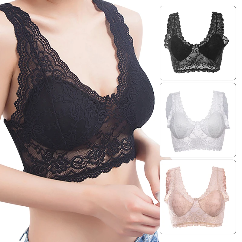 Модный кружевной бюстгальтер большой размер обернутый без стального кольца анти