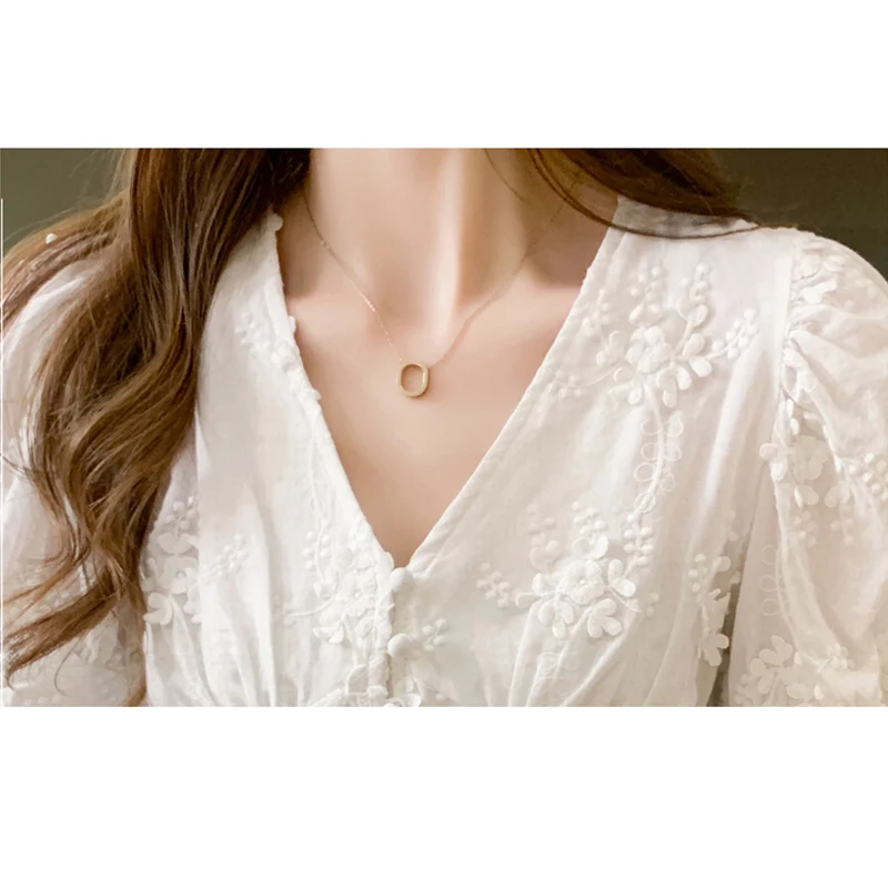 2021 кружевные топы женские повседневные милые аппликации рубашка модные туфли в