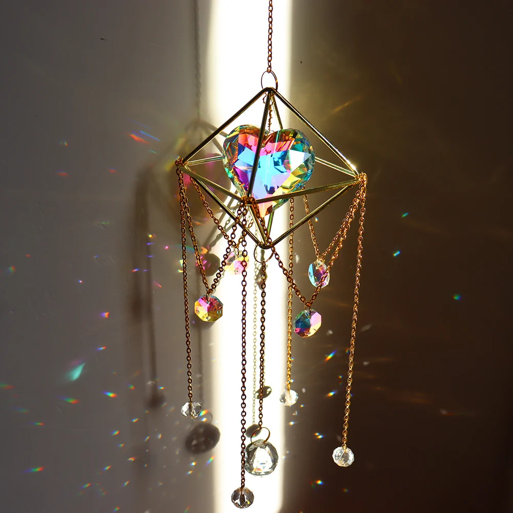

Sunburst Suncatcher, moon&sun suncatcher,cloud prism, crystal window decor, celestial gift, car charm, sunburst decor