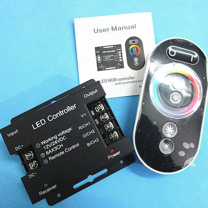 12-24V 18A RF Remote Wireless Touch Pad Panel RGB LED Controller controls for 5050 3528 Light | Освещение