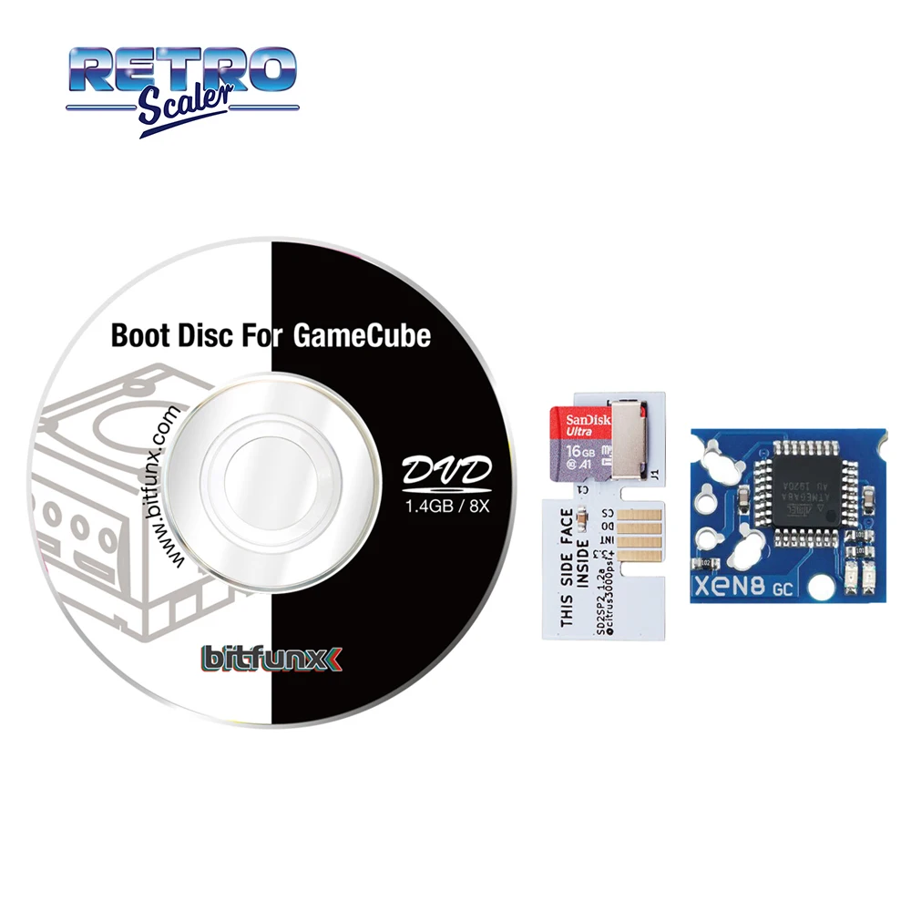 

SD2SP2 Adapter TF Card Reader with Mini TF Card(NGC Games) + XENO-gc Chip + V0.5 Swiss Boot Disc Mini DVD for NGC Console