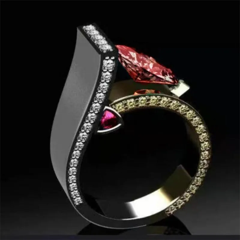 

Popular fashion romantic exquisite red zircon women ring elegant temperament Valentine's day girlfriend charm gift wholesale