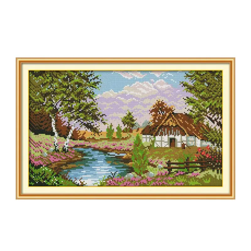 

The scenery of the countryside (1) cross stitch kit 14ct 11ct count printed canvas stitching embroidery DIY handmade needlework