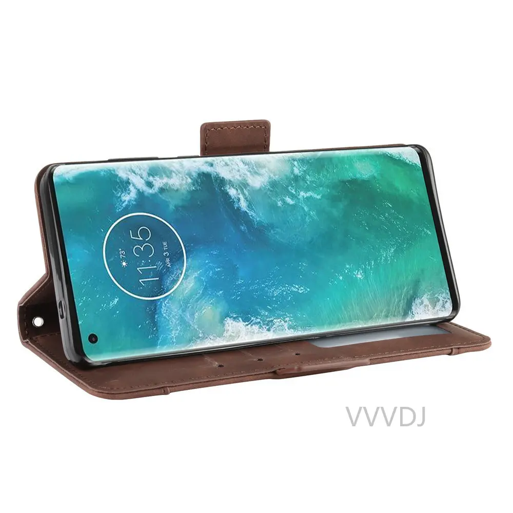 

For Motorola Moto Edge Plus Flip Case Luxury Leather Card Slot Removable Phone Cover for Motorola Edge Plus Case Moto Edge+ Capa