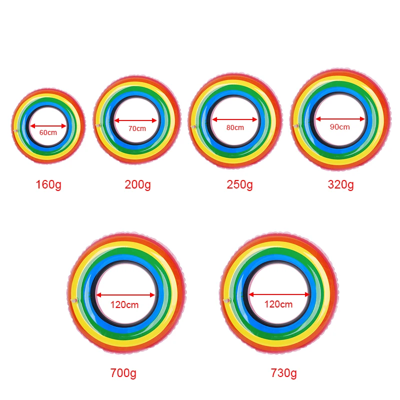 Открытый Радужный цвет надувные кольца для взрослых детей плавательный круг