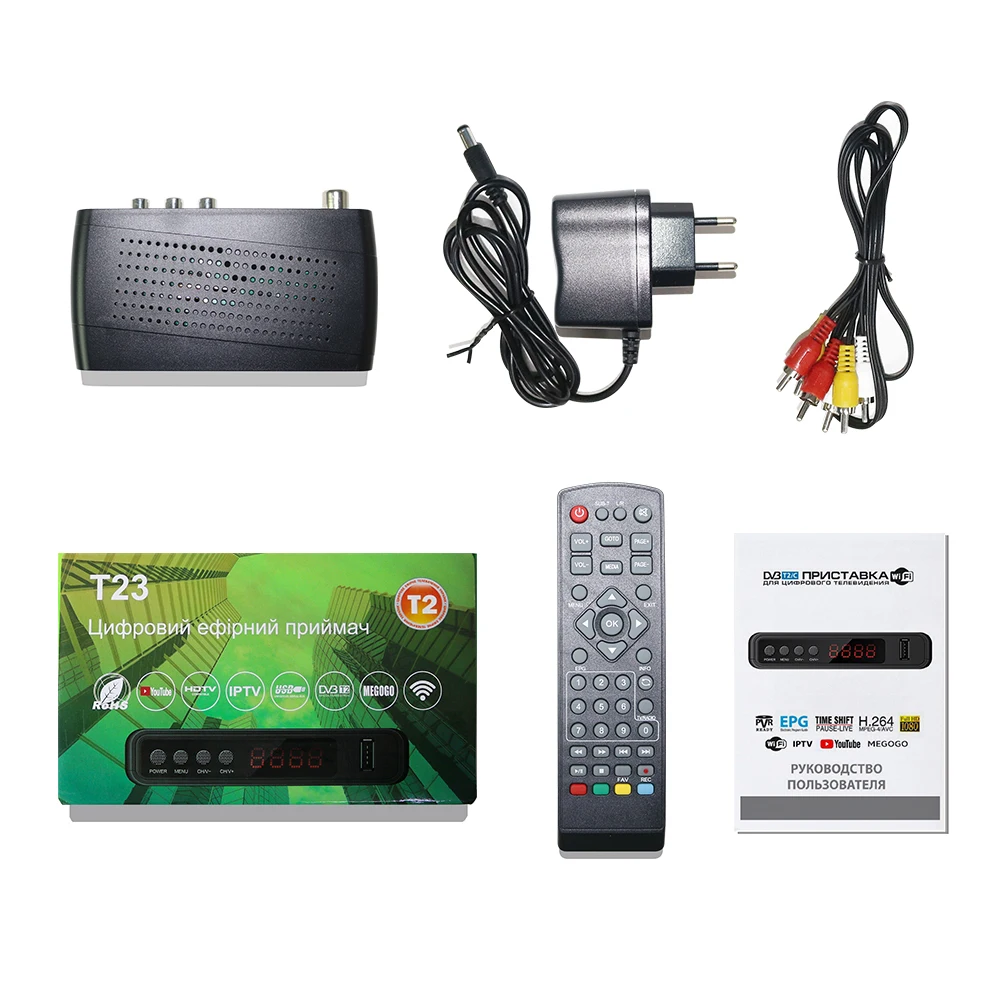 HD 1080P H.264 Бесплатный спутниковый ТВ приемник плеер DVB-T2 WiFi USB 2 0 DVB-T T2 ТВ-тюнер