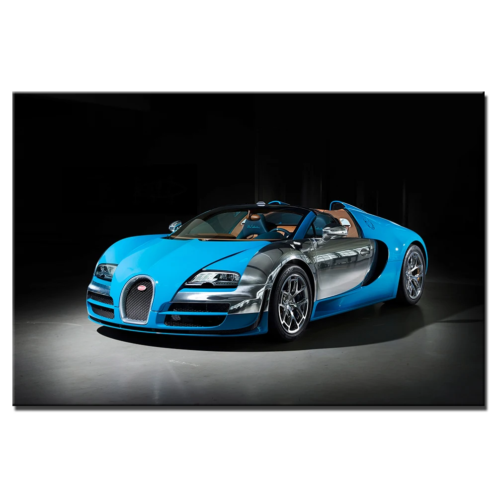 Постер с изображением спортивного автомобиля Bugatti Veyron картины на холсте