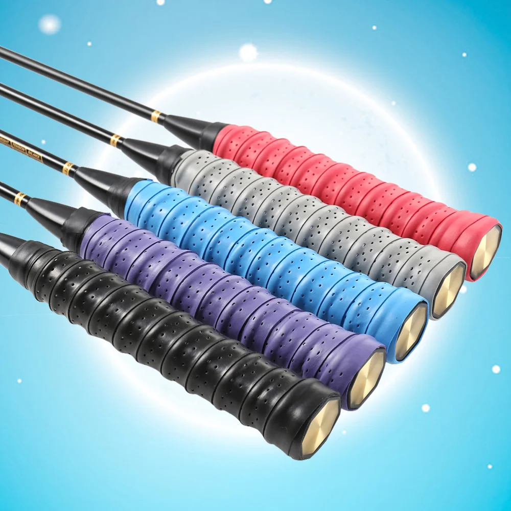 

10pcs Tennis Badminton Racket Grip Tape Anti Racket Grip Wrap Overgrip Tape for Sports Fishing Pole Jump Rope (Random color)