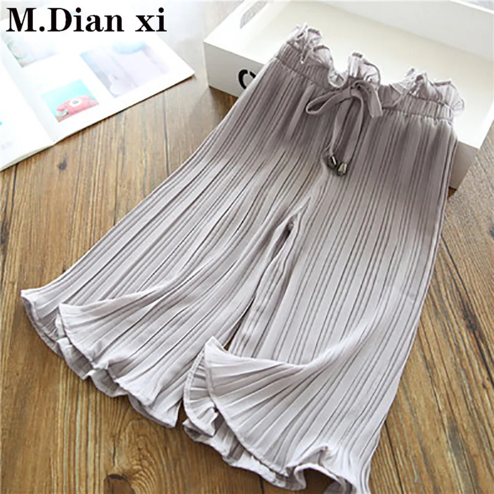 Детские штаны 2021 г. Новые Летние повседневные Широкие для девочек кружевные