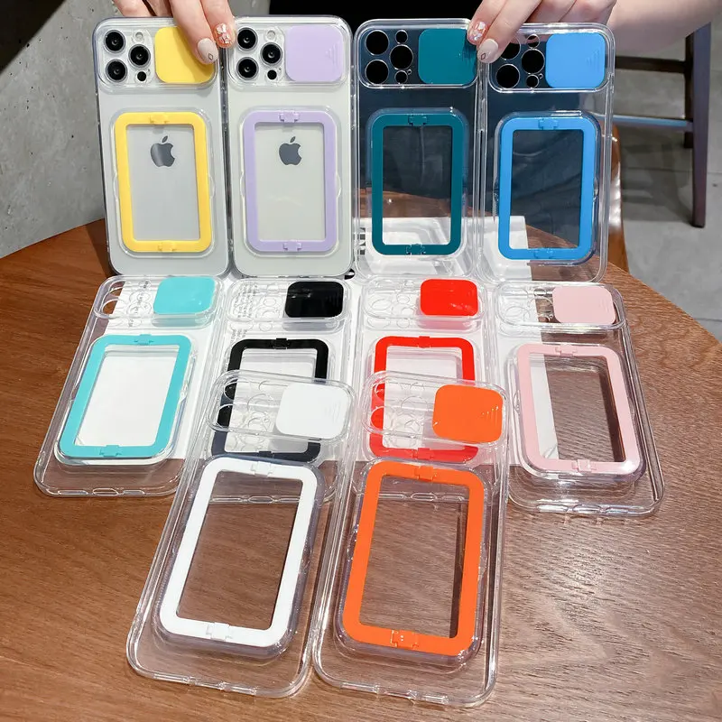 

Transparent Camera Lens Protect Phone Case For iPhone 13 12 11 Pro Max X XS MAX XR 7 8 6 plus 2020 SE Holder Soft Back Cover
