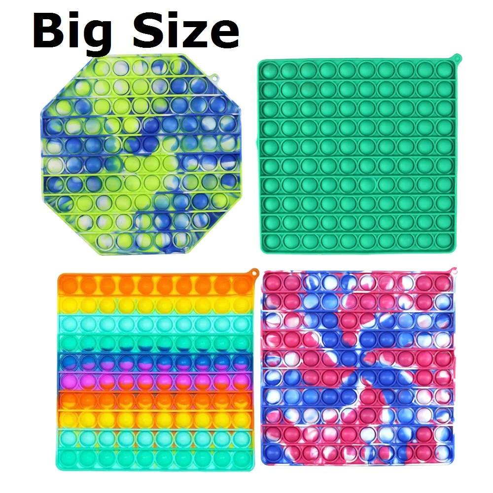 

Big Size Popite Silicone Tie-dye Push Bubble Fidget Toy Autism Special Needs Stress Reliever Squeeze Sensory Tools to Relieve