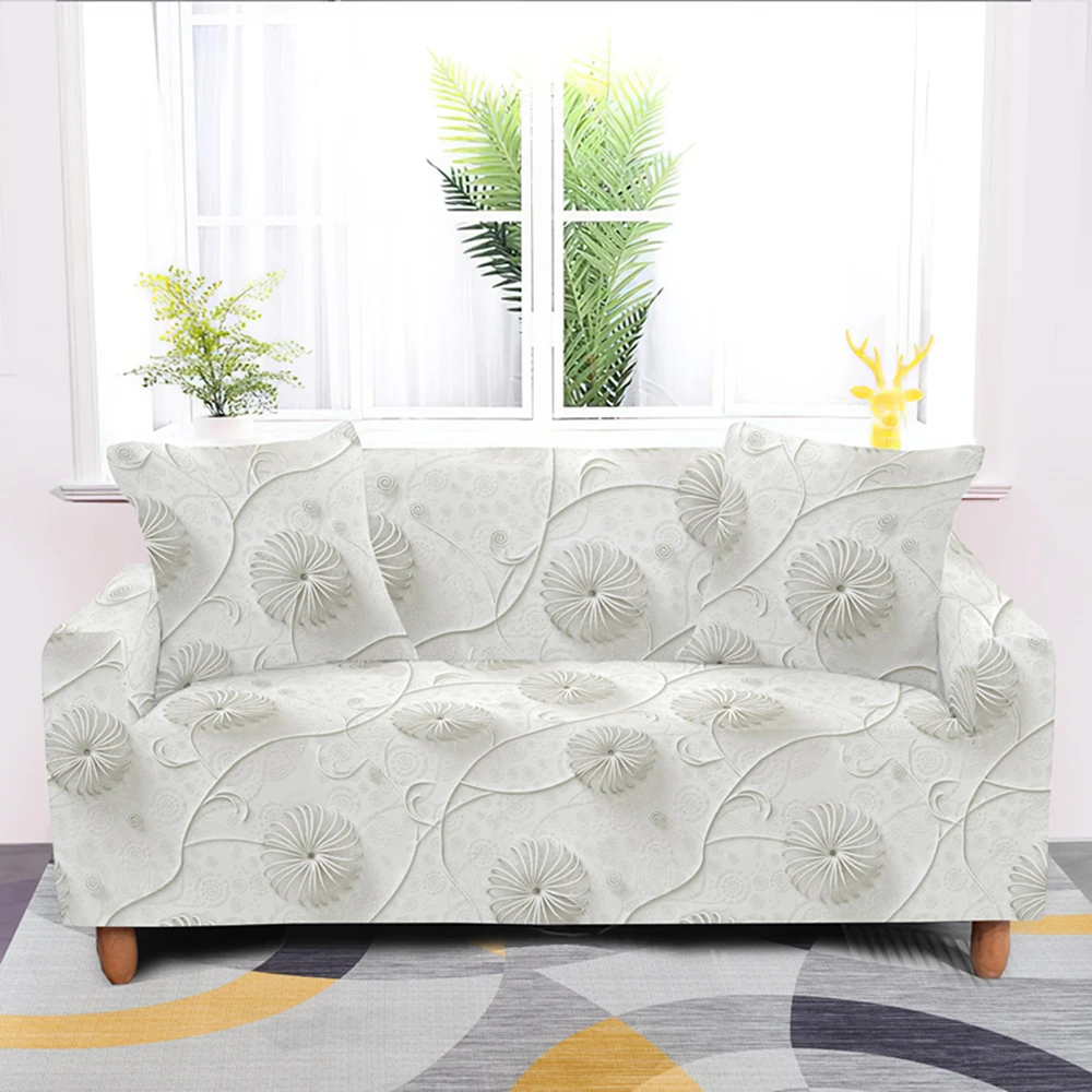 Эластичный чехол для диванов в скандинавском стиле с розами полиэстеровое