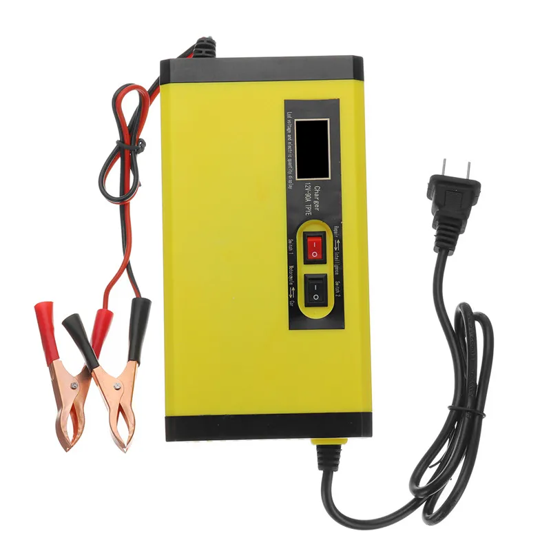 CN Plug Интеллектуальное зарядное устройство 100-240 в, 100 Вт, 12 В, 8 А, импульсный Ремонт для автомобиля, мотоцикла, мокрого свинцово-кислотного типа, штепсельная вилка ЕС/CN, ЖК-дисплей, световесы - Цвет: CN Plug