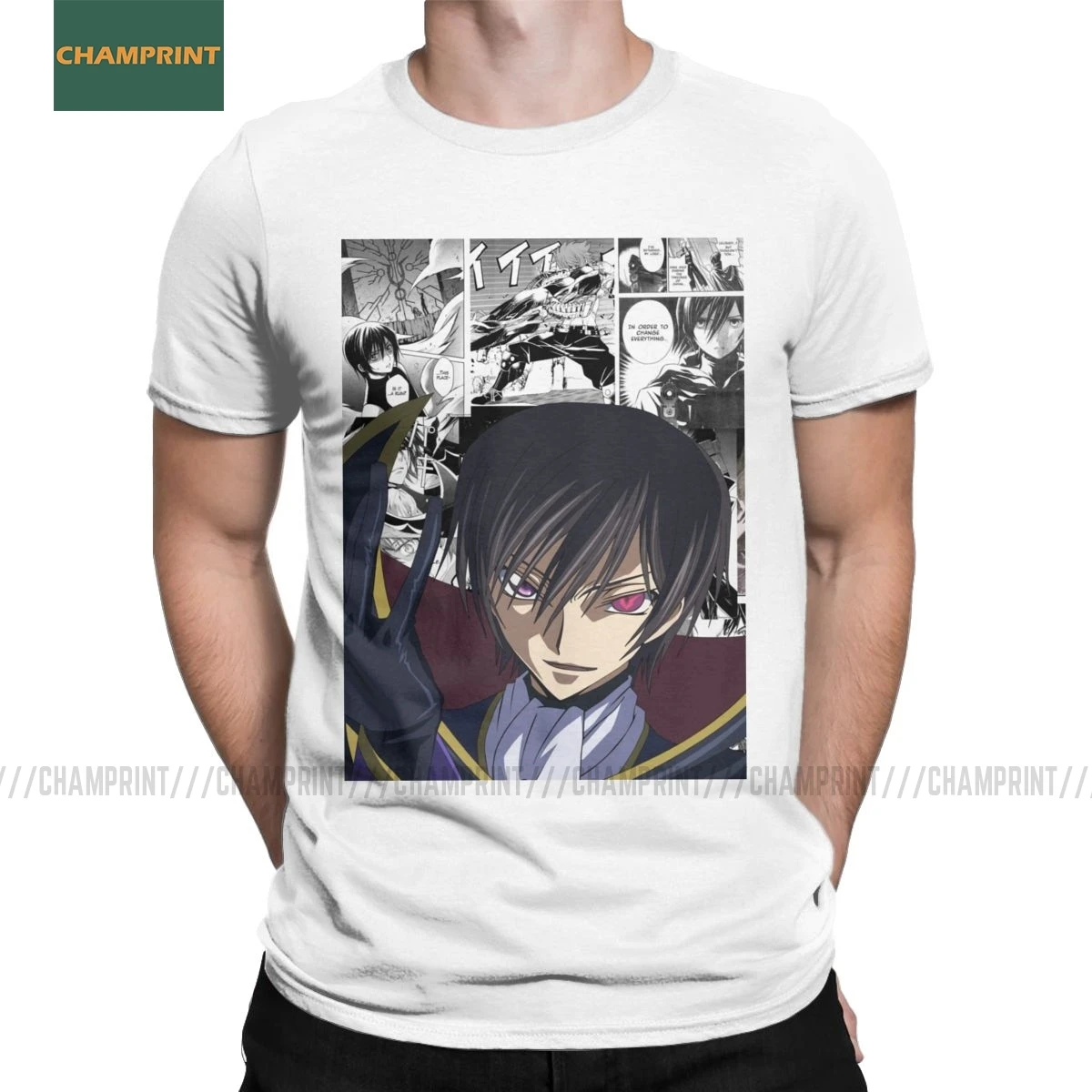 Lelouch Lamperouge Code футболки с принтом Geass мужские Восстания аниме Britannia Manga CC хлопковые