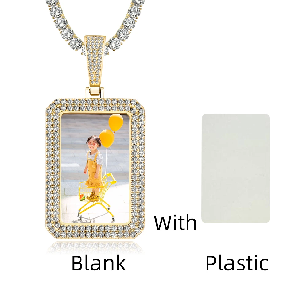 Пользовательские фото медаль 2 ряда Циркон МУЖСКАЯ ТЕННИСНАЯ цепь заказной