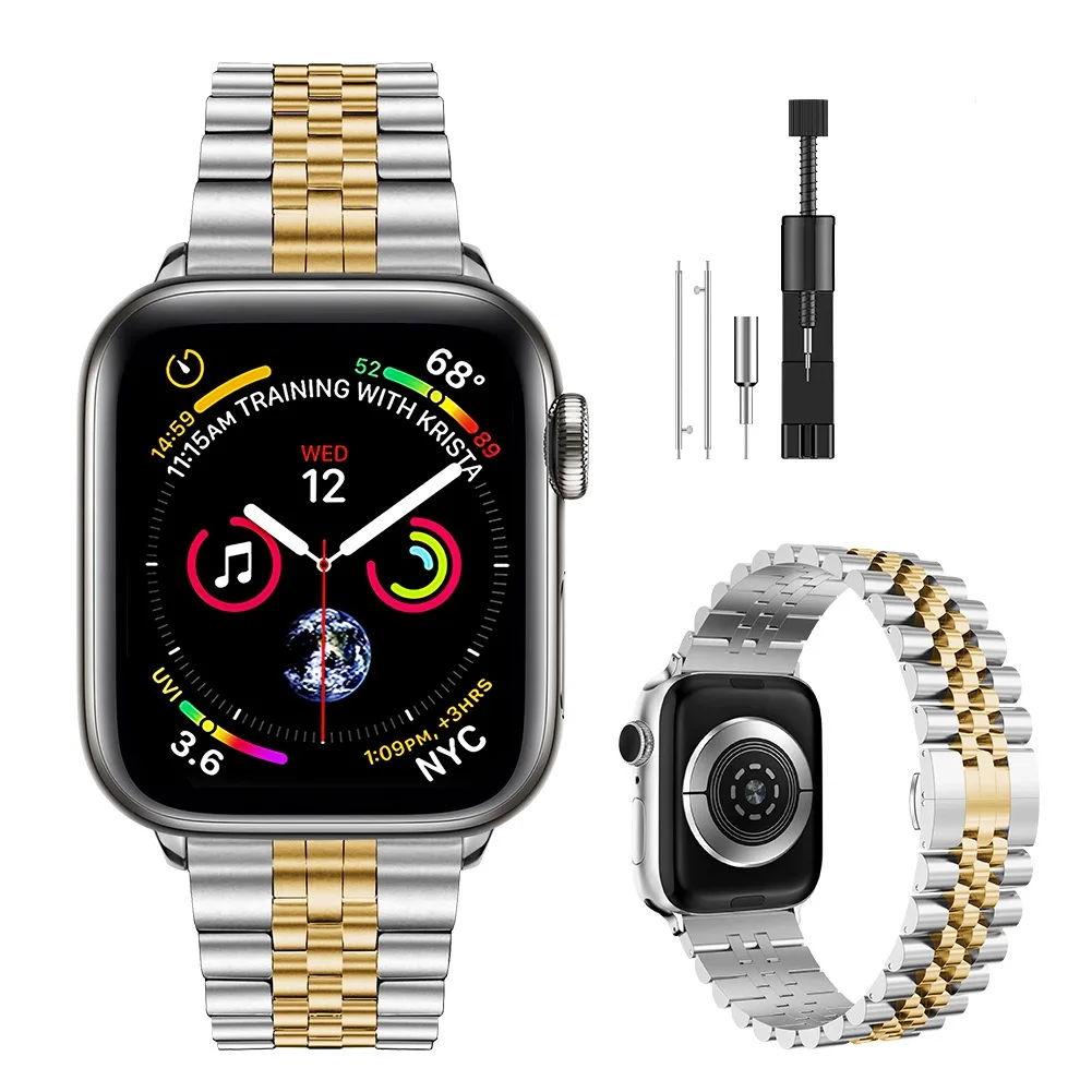 Metal stainless steel strap for Apple watch 44mm 42mm 40mm 38mm Replacement bracelet strap for iwatch 7 6 5 43 SE band 45mm 41mm