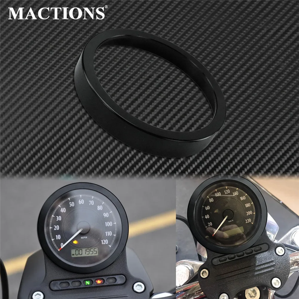 Motorcycle CNC Speedometer Trim Bezel Trim Ring Cover Aluminum Black For Harley Sportster 883 1200 XL Dyna Street Bob Low Rider
