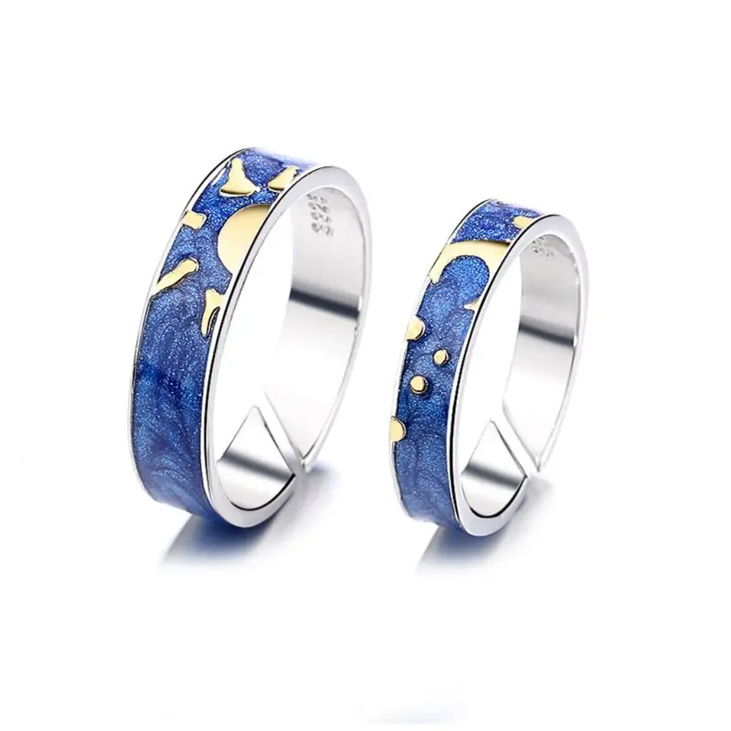 Кольцо для дня и ночи Van Gogh Blue Starry Sky романтическое кольцо с надписью Star and