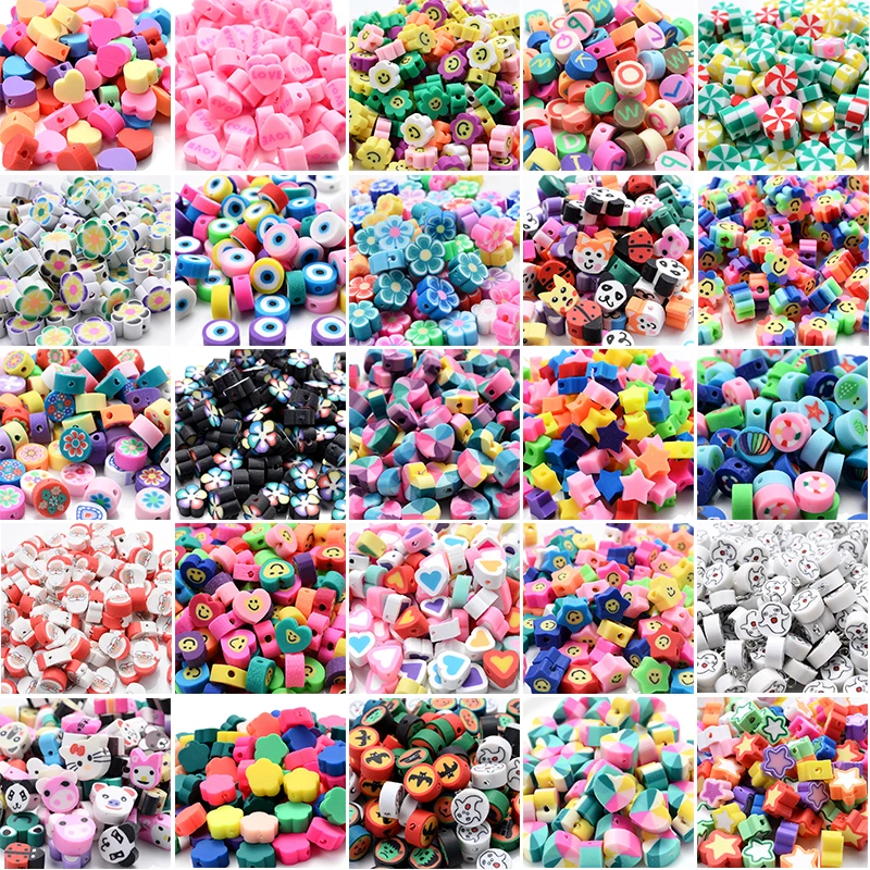 30Pcs/Lot 10mm Fruit Animal Beads Polymer Clay 45 Style Spacer For Jewelry Making DIY Bracelet Necklace | Украшения и аксессуары