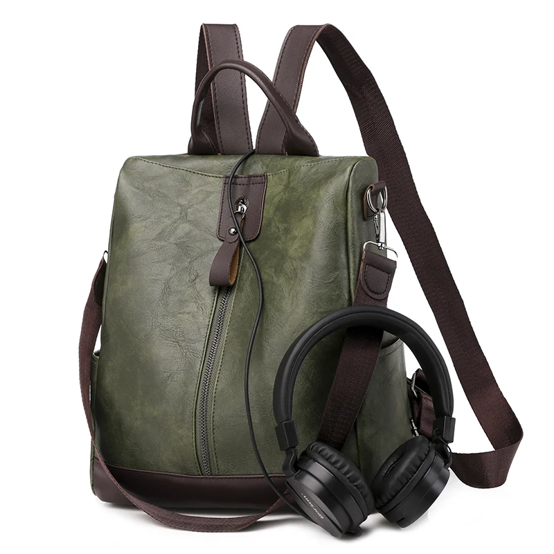 

2022 Winter Women Leather Backpacks Casual School Backpack for Teenager Girl Large Capacity Multifunction Backpack Mochila Mujer