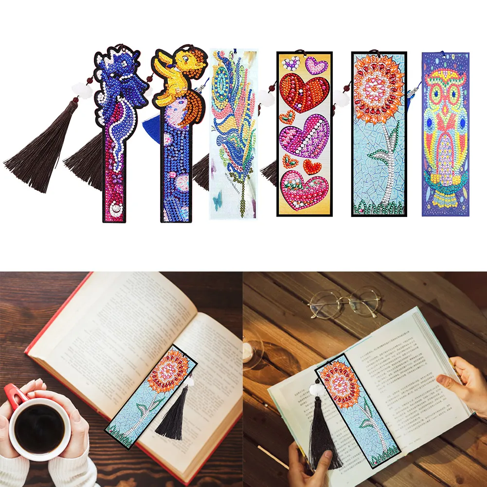 Алмазная картина Закладка 5D DIY Специальная форма художественная мозаика кожаная