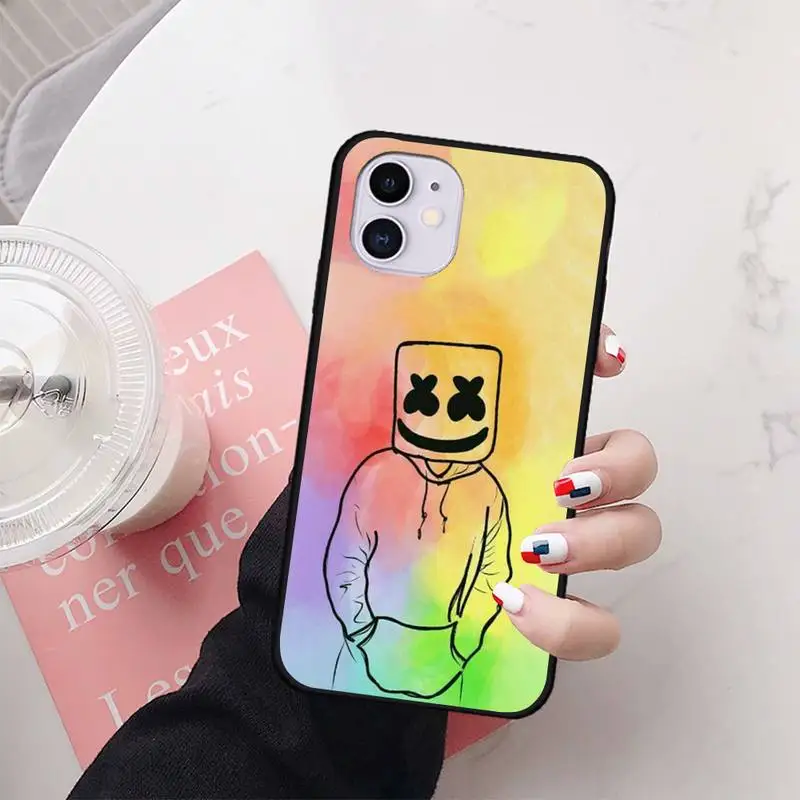 

DJ Marshmello Phone Case Black TPU For IPhone 12 11 PRO MAX X XS XR 6S 7 8 PLUS SE Cases Cover