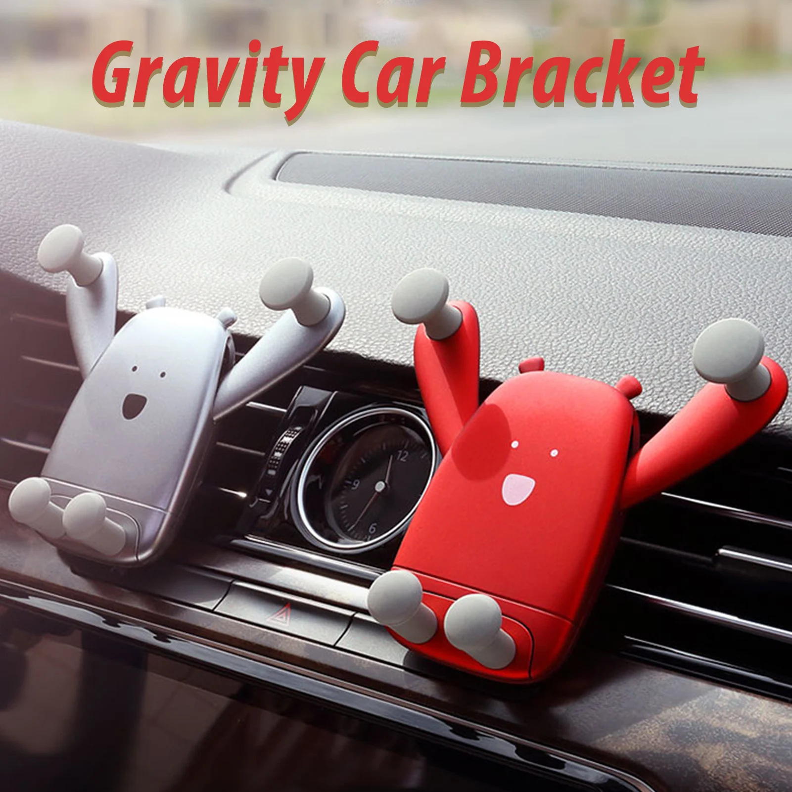 

Gravity Car Phone Holder Air Vent Clip Phone Holder Hands Free Mount Clip Cell Holder Support 4-6 Inch Smartphone Voiture