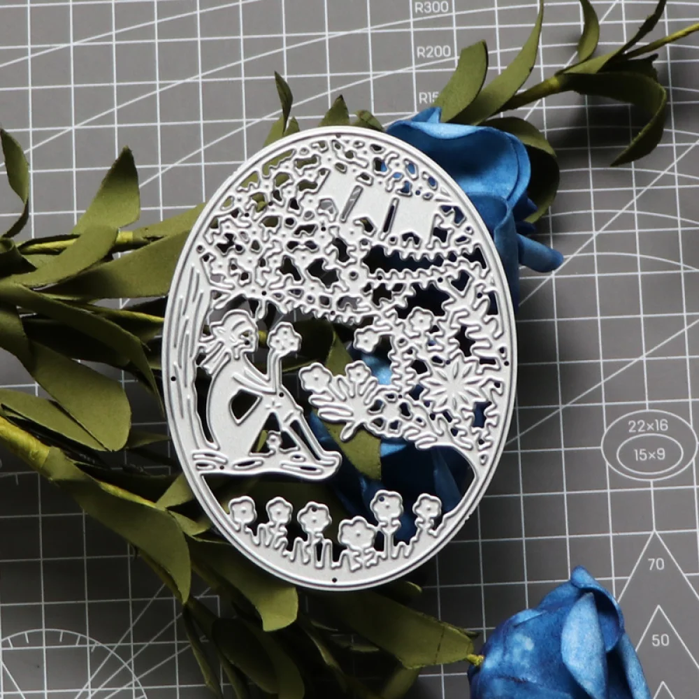 

Metal Die Cut Easter Eggs Girl Flower Leaves Craft Mold Stencil For DIY Scrapbook Paper Cards Embossing Cutting Dies Template